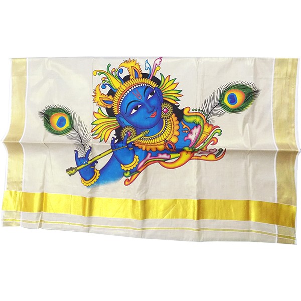 Purchase Ganapathi Hand Painted Kerala saree