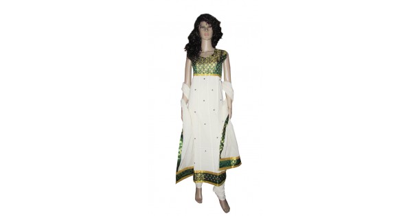 Buy Kerala Anarkali Brocade Kasavu Churidar Online